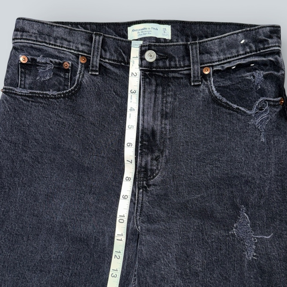 Abercrombie & Fitch | 90s Straight Ultra High Rise Jeans – Black Wash - Picture 6 of 7